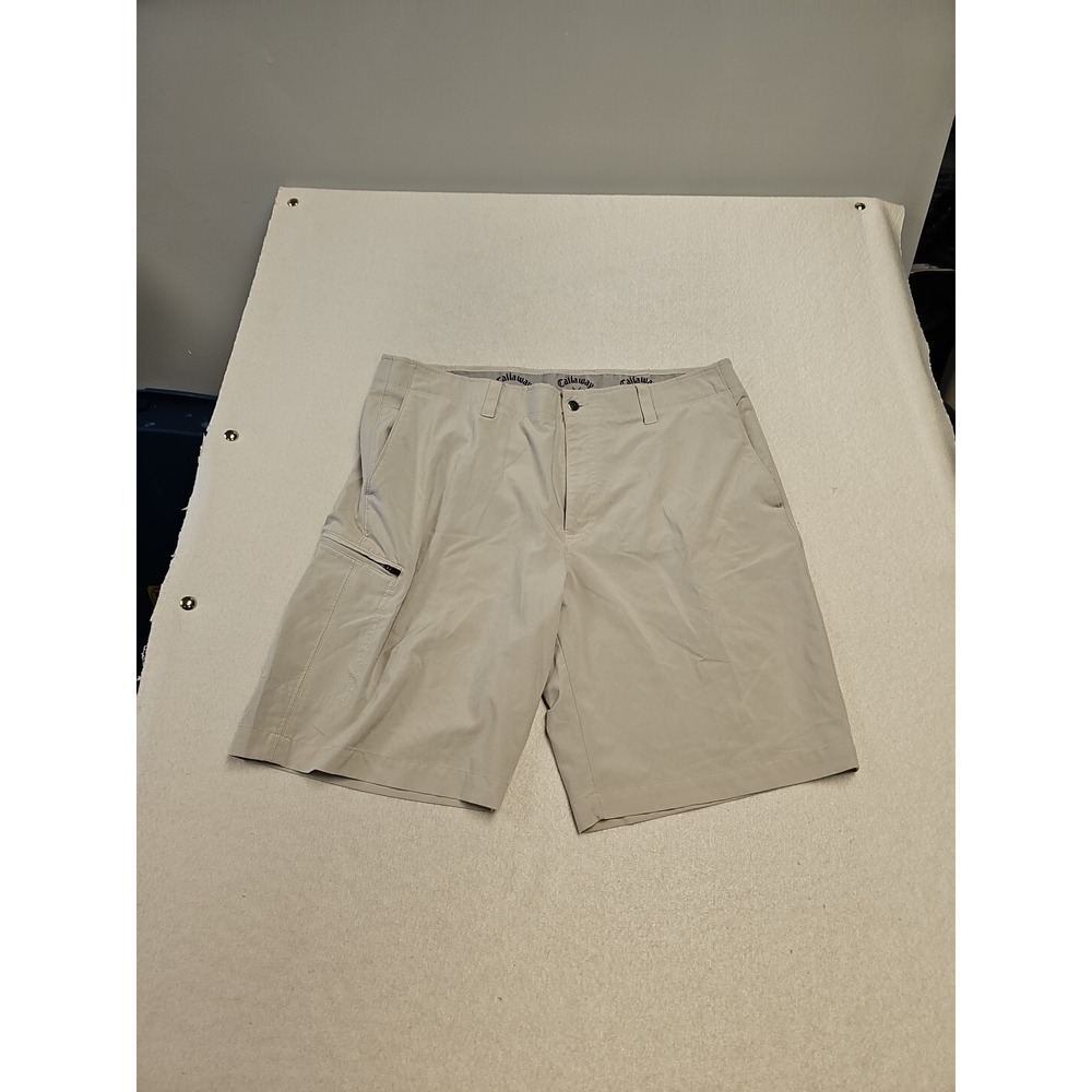 Callaway Golf Shorts Mens 38x9 Tan  Front-Casual-Stretch Side Pockets